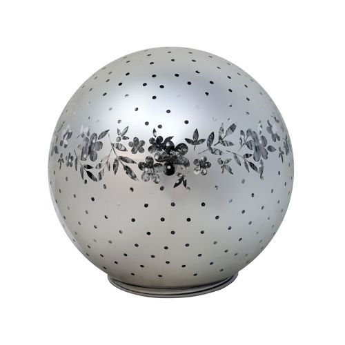 Sfera silver da appoggio "fiori" con led
