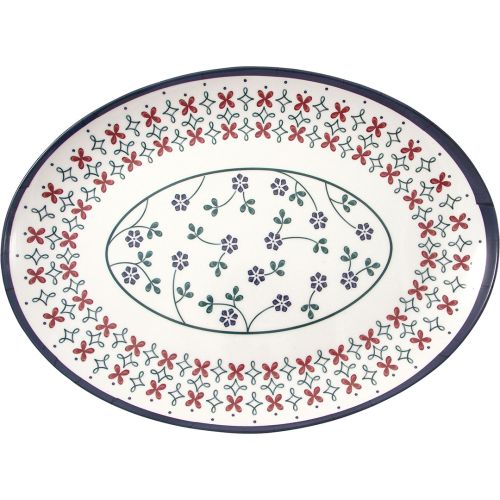 Piatto portata ovale 40x29.5 cm decoro a melamina
