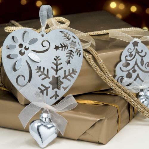 Set 3 addobbi natalizi in metallo - babbo natale