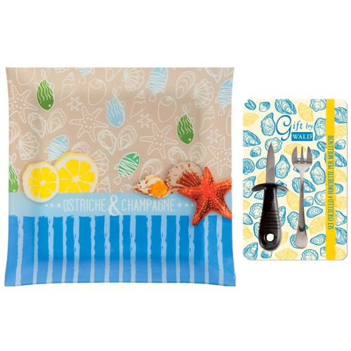 Set piatto vetro+ 1 coltello e 4 forchette da moll