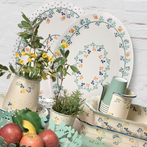 Piatto portata ovale 40x29.5 cm decoro a melamina