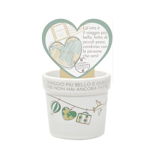 Cachepot in kergres decoro "viaggio"