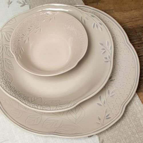 Piatto piano tortora - 6 pz.