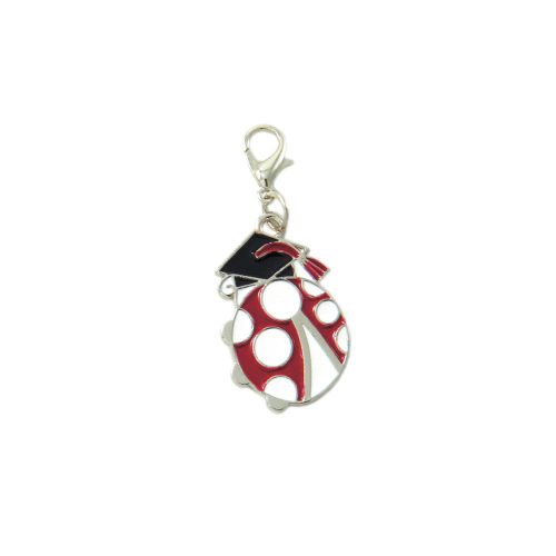 Charm coccinella con cappello - 6 pz.