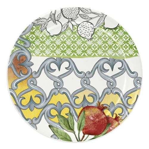 Piatto portata rotondo decoro mediterraneo