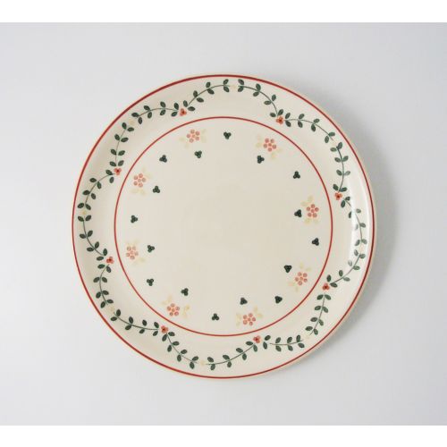 Piatto piano in kergres decorato a mano - 6 pz.