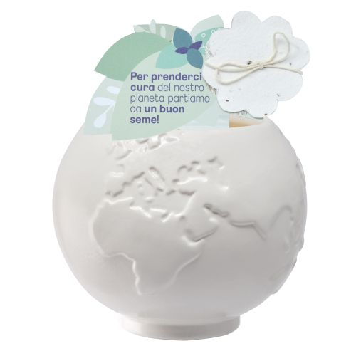 Globo bianco con carta piantabile