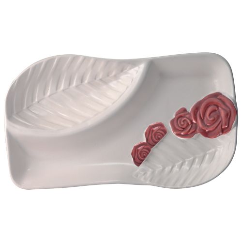 Contenitore due scomparti rose colore malva