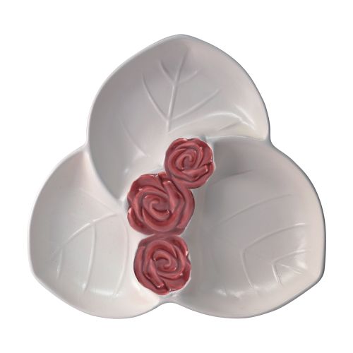 Contenitore tre scomparti rose colore malva