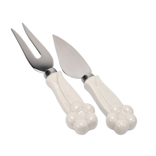 Set 2 pz formaggio con manico in porcellana