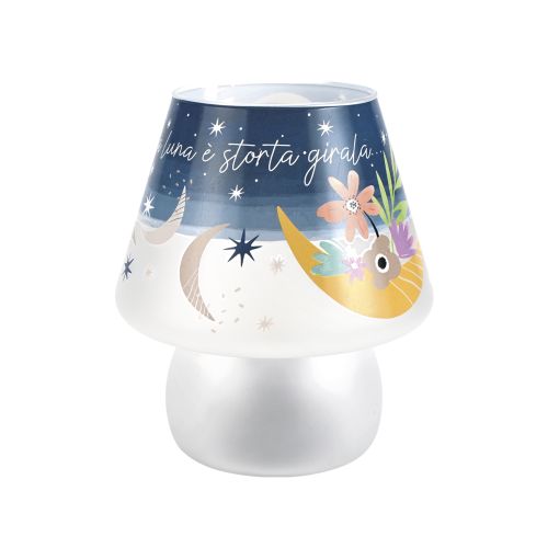 Lampada in vetro a batteria con lampadina led decoro risi e sorrisi