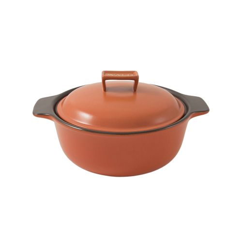 Casseruola cm 24 c/ cop.col.rosso per fiamma