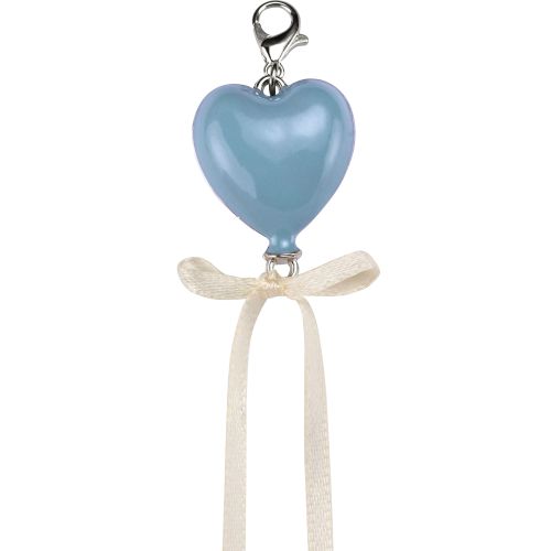Charm palloncino cuore azzurro - 6 pz.