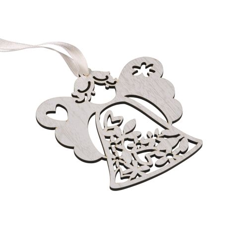 Decorazione angelo in legno con carta piantabile