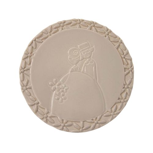 Sottopentola bomboniera sposini grigio - 3 pz.