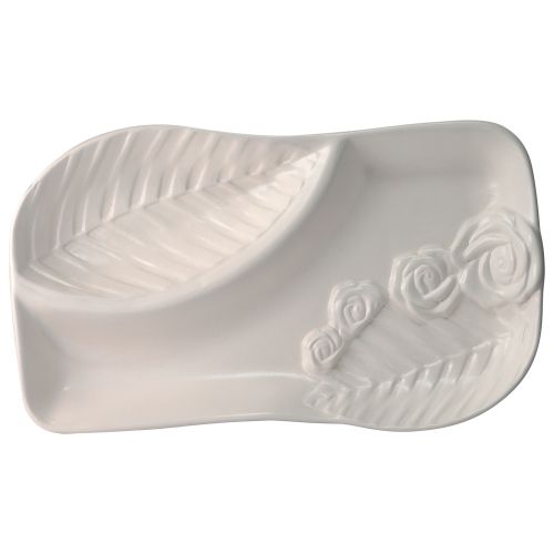 Contenitore rose bianche con due scomparti