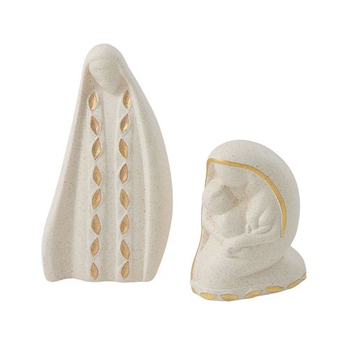 Set san giuseppe e madonna con bambino rifiniture oro