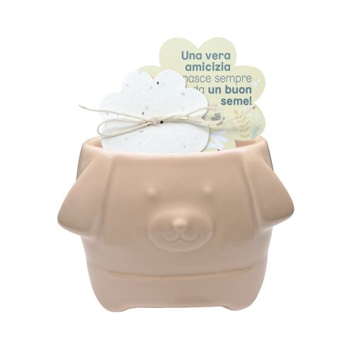 Cagnolino colore nocciola con carta piantabile - 2 pz.