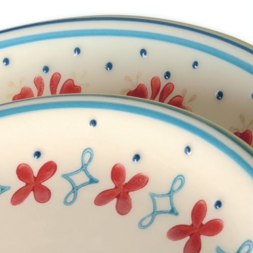 Piatto piano in ceramica decorata - 6 pz.