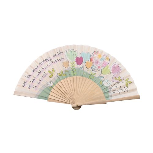 Ventaglio in legno decoro fiori