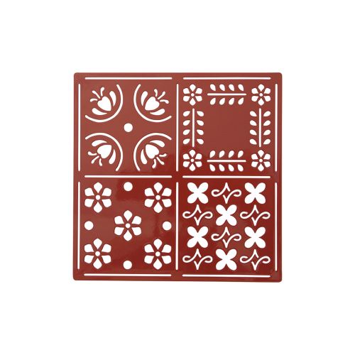 Sottopentola in ferro 18 x 18 cm colore rosso