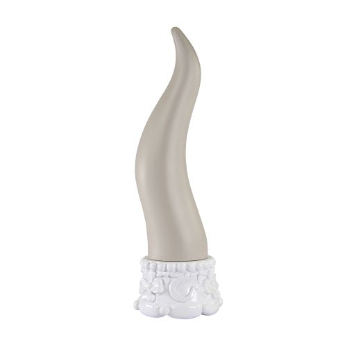 Corno grande in resina colore tortora