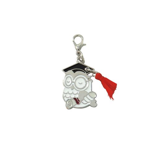 Charm gufo con nappa - 6 pz.