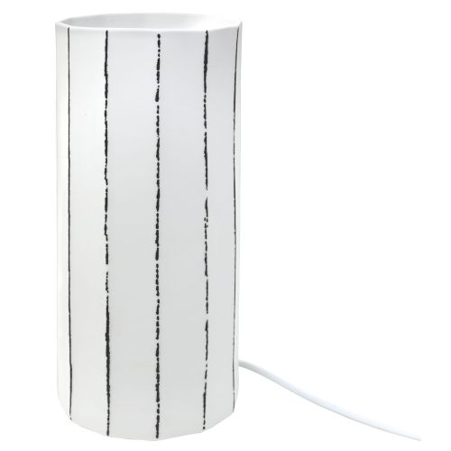 Lampada porcellana biscuit righe