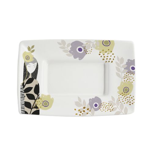 Svuota tasche/contenitore rettangolare in kergres decoro donna