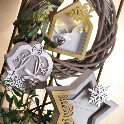 Casetta color oro in mdf traforato con luci led