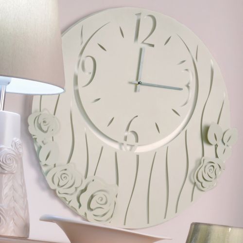 Orologio da parete con fiori in metallo traforato