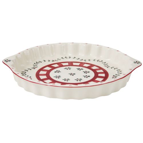 Tortiera in kergrés decorata a mano - diametro 31,5 cm