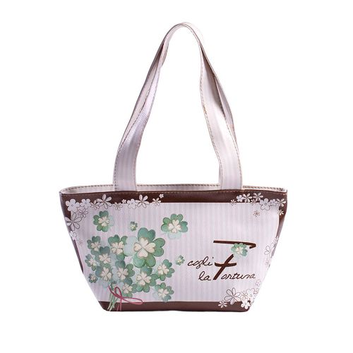 Borsetta con due manici quadrifogli