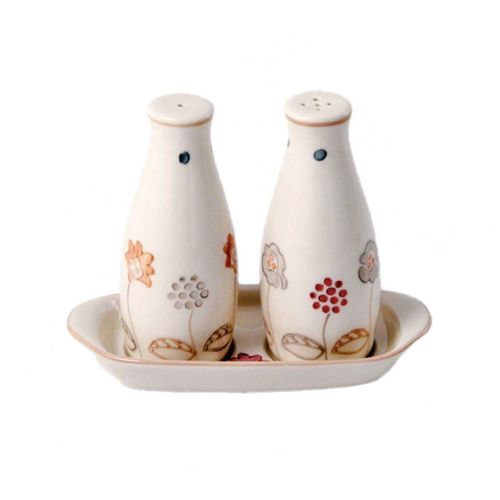 Set sale e pepe con piattino