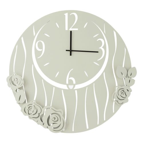 Orologio da parete con fiori in metallo traforato