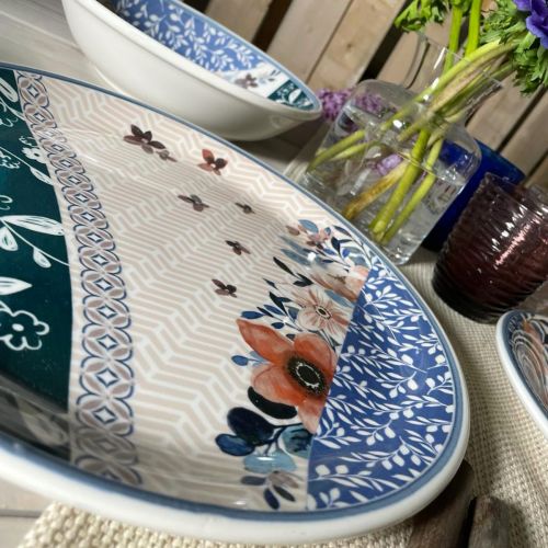 Piatto portata rotondo decoro acquerello