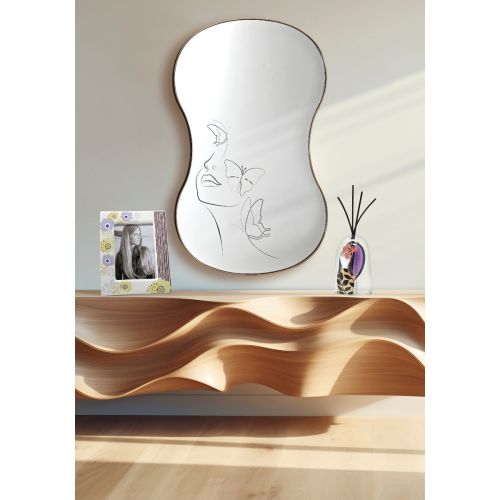 Specchio da parete con stampa volto donna