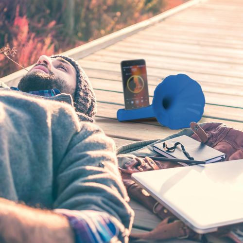 Diffusore suono grammofono blu