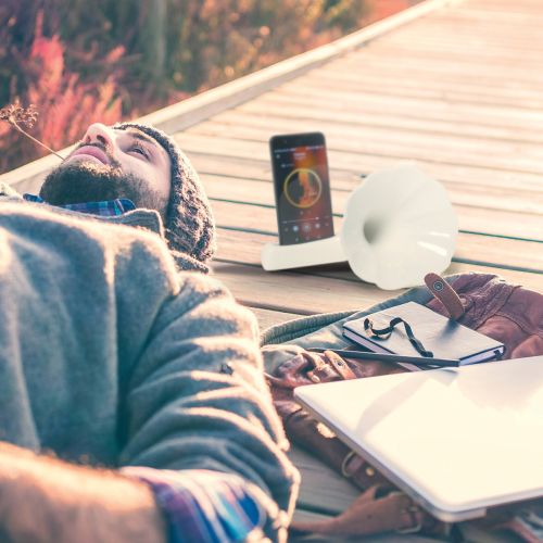 Diffusore suono grammofono bianco