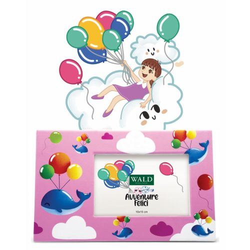 Portafoto orizzontale in ceramica decoro palloncini