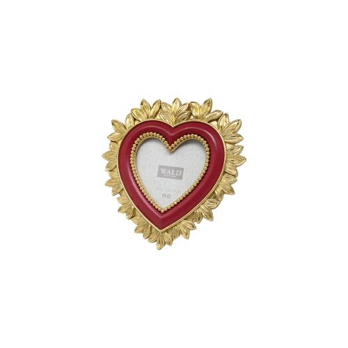 Portafoto resina cuore rosso