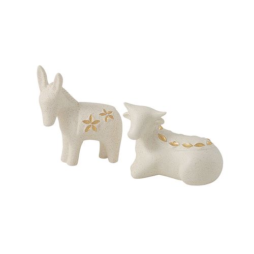 Set bue e asinello rifinitura in oro