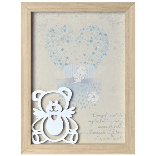 Quadretto angelo custode azzurro