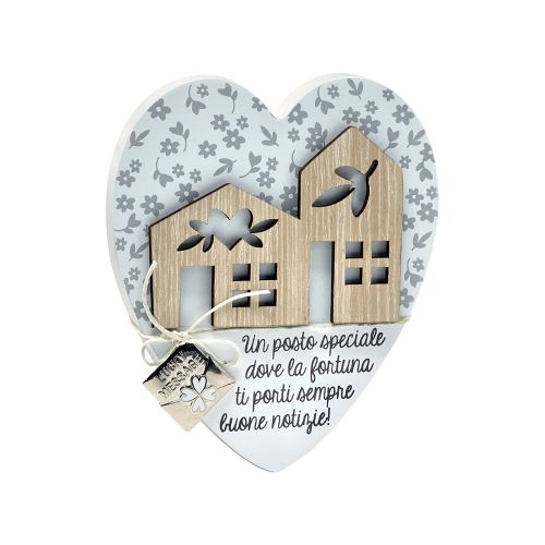 Quadretto a forma di cuore "luky message"