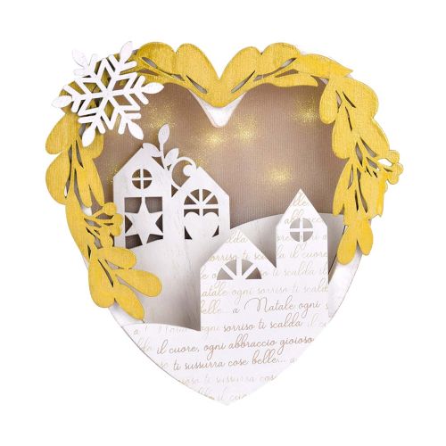 Cuore luminoso in mdf traforato