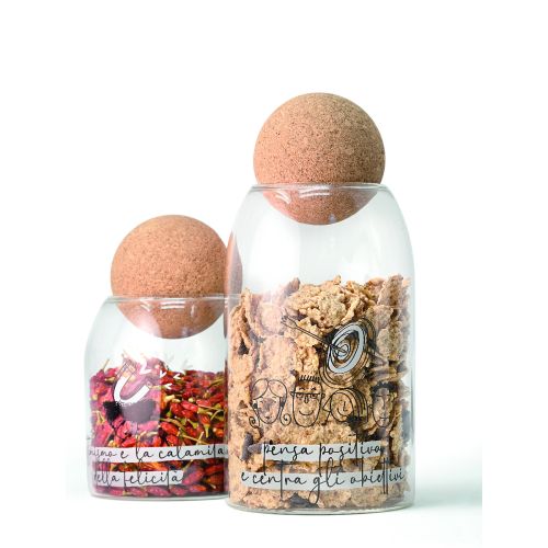 Barattolo in vetro borosilicato con tappo in sughero