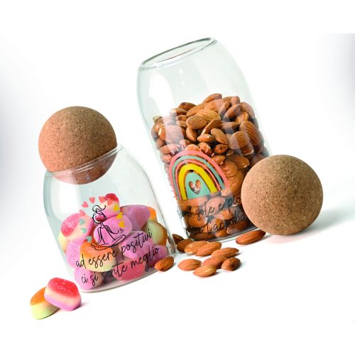 Barattolo in vetro borosilicato con tappo in sughero