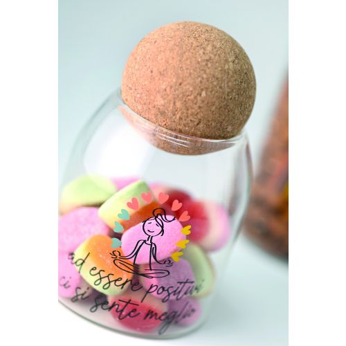 Barattolo in vetro borosilicato con tappo in sughero