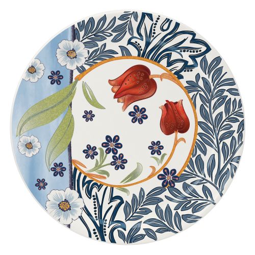 Piatto portata rotondo decoro tulipani