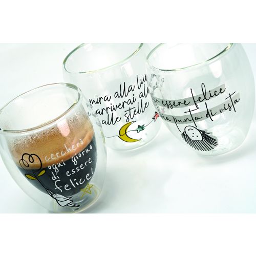 Set due bicchierini in vetro borosilicato "minimal"